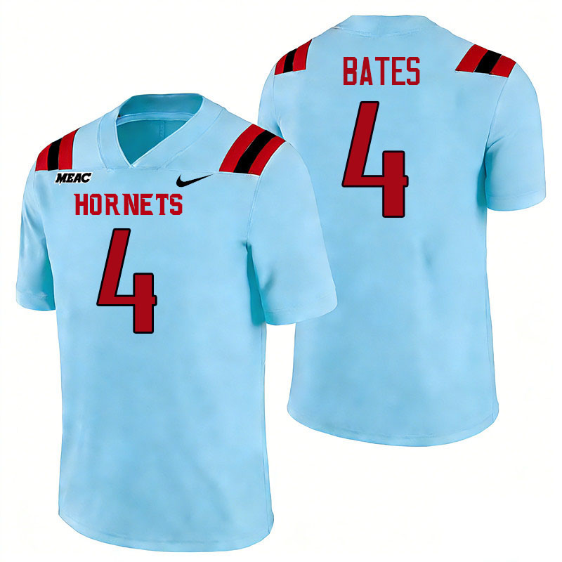 Delaware State Hornets #4 Brian Bates College Football Jerseys,Uniforms Stitched-Light Blue
